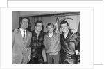 Eddie Cochran (2nd left) with John Barry, Adam Faith and Gene Vincent by Harry Hammond