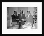 Mantovani with George Elrick and unknown man by Harry Hammond
