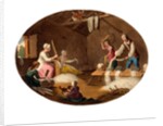 Mill workers in a scutch mill by William Hincks
