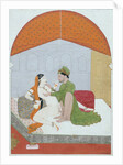 Prince and his mistress in a sexual position. Guler, Punjab Hills, India, early 19th century by Unknown