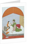 Prince and his mistress in a sexual position. Guler, Punjab Hills, India, early 19th century by Unknown