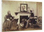 Self portrait featuring wife by Benjamin Brecknell Turner