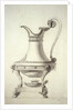 Design for a hot water jug with serpent handle by Jean-Jacques Boileau