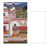 A lady picking flowers from a pot by Unknown