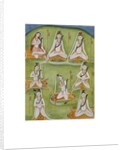 Shiva in eight yogic postures. Murshidabad, India, late 18th century by Unknown