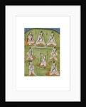 Shiva in eight yogic postures. Murshidabad, India, late 18th century by Unknown