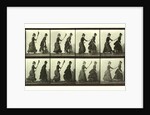 Women chasing another woman with a broom by Eadweard Muybridge