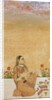 Hindu Lady seated on flower edged terrace by Unknown