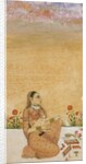 Hindu Lady seated on flower edged terrace by Unknown
