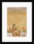 Hindu Lady seated on flower edged terrace by Unknown