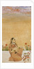 Hindu Lady seated on flower edged terrace by Unknown