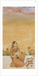 Hindu Lady seated on flower edged terrace by Unknown