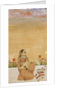 Hindu Lady seated on flower edged terrace by Unknown