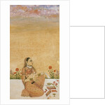 Hindu Lady seated on flower edged terrace by Unknown