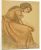 A girl holding her knees by Unknown