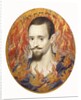 An Unknown Man Against a Background of Flames by Isaac Oliver