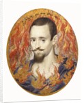 An Unknown Man Against a Background of Flames by Isaac Oliver