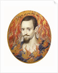An Unknown Man Against a Background of Flames by Isaac Oliver