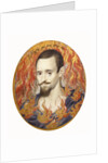 An Unknown Man Against a Background of Flames by Isaac Oliver