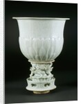 Lotus Vase & Dragon Pedestal by Unknown