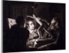 Three Men Viewing the Figure of a Gladiator by William Pether