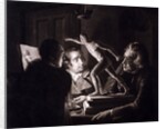 Three Men Viewing the Figure of a Gladiator by William Pether