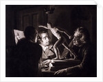 Three Men Viewing the Figure of a Gladiator by William Pether