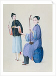 Two Women Playing Musical Instruments by Unknown