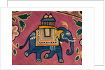 Elephant embroidered on a textile sample by Unknown