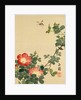 Wasp, Red Flower and Foliage by Seiho