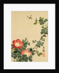 Wasp, Red Flower and Foliage by Seiho