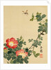 Wasp, Red Flower and Foliage by Seiho