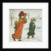 Girl and boys in the snow by Kate Greenaway