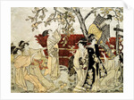 A Man and Six Women Gathering Persimmons by Kitagawa Utamaro