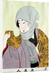 Portrait of a veiled woman by Chikanobu Toyohara