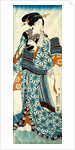 Girl with Scissors by Utagawa Kunisada