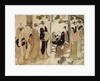 An arranged introduction at a Shrine by Torii Kiyonaga