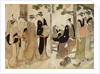 An arranged introduction at a Shrine by Torii Kiyonaga