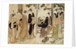 An arranged introduction at a Shrine by Torii Kiyonaga