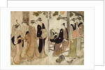 An arranged introduction at a Shrine by Torii Kiyonaga