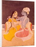 Radha seated with Krishna. Jaipur, India, mid-20th century by Unknown