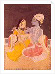 Radha seated with Krishna. Jaipur, India, mid-20th century by Unknown