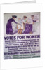 Poster for Votes For Women by Alfred Pearse