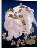 White elephant washed by 18 men, embroidered on a fukusa. Japan, 19th century by Unknown