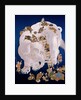 White elephant washed by 18 men, embroidered on a fukusa. Japan, 19th century by Unknown