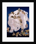 White elephant washed by 18 men, embroidered on a fukusa. Japan, 19th century by Unknown