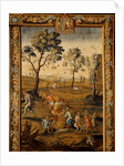 Pannel depicting Milking and Sowing, one of a set of tapestries illustrating The Seasons by Anonymous