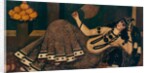 Lady reclining and holding a fan. Iran, Qajar dynasty, 19th century by Unknown