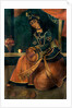 Lady seated playing a drum. Iran, Qajar dynasty, early 19th century by Unknown