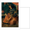 Lady seated playing a drum. Iran, Qajar dynasty, early 19th century by Unknown